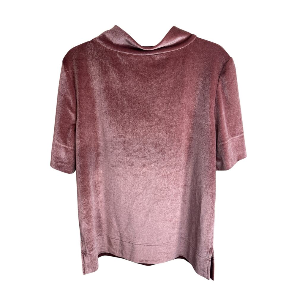 ANTHROPOLOGIE Krishna Crushed Velvet Mock Neck Top Dusty Rose Pink Size Small - Picture 6 of 9